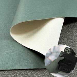 Green PU Rexine Fabric PU Leather Roll Material for Tablet Cases Phone Cover