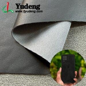 Black PU Coated Fabric PU Leather Roll Material for Tablet Cases Phone Cover