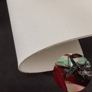 White Leather Fabric PU Leather Roll Material for Car Seats Automobile Interior