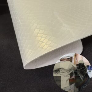 Champagne PU Coated Fabric PU Leather Roll Material for Shoes and Clothes (Sandal, Label, Upper, Jacket etc.)